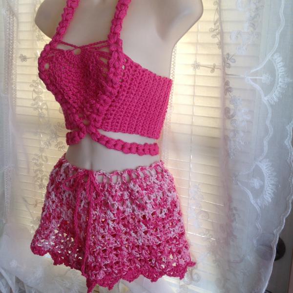 Photo of Fun in the Sun Crocheted 2 pic Bralette & Shorts