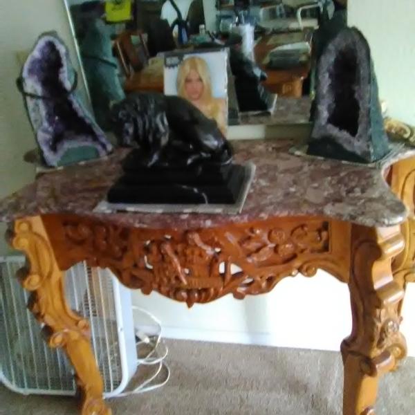 Photo of Marble top hallway table