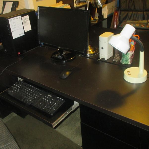 Photo of Black desk and credenza