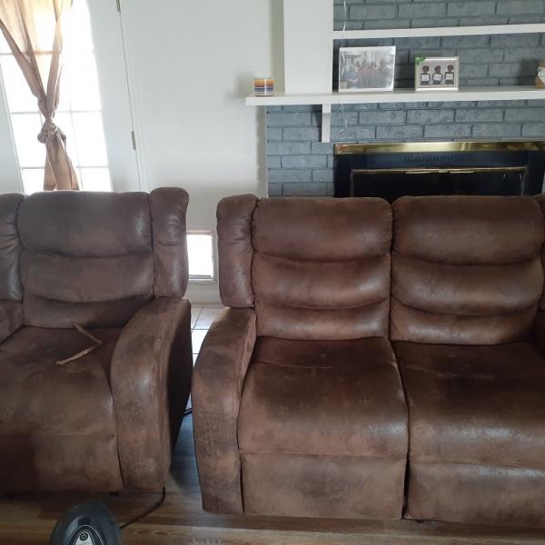 Photo of Sofa and loveseat and reclined chair