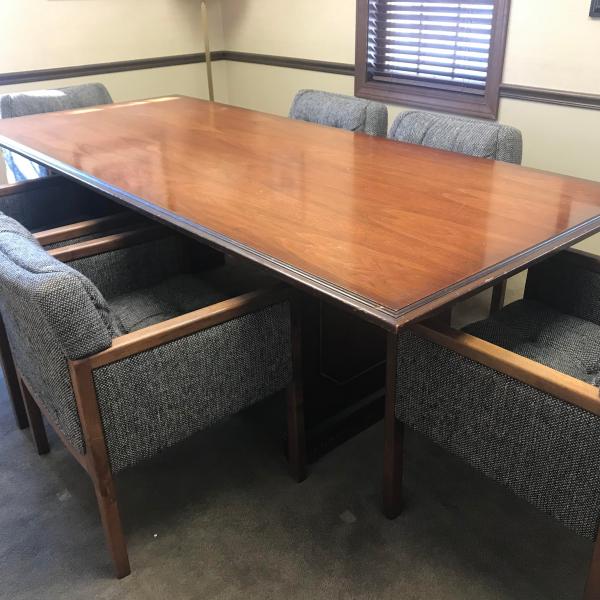 Photo of Conference Table - Solid Walnut - includes solid wood chairs