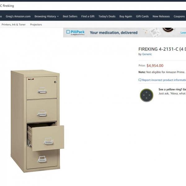 Photo of FIREKING Fireproof Sale - legal-size filing cabinet locker, file lock firewass