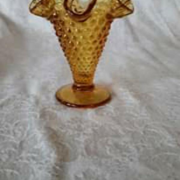 Photo of Fenton Amber Trumpet Vase 