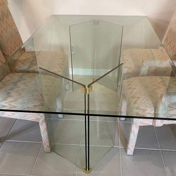 Photo of Large beveled glass dining table