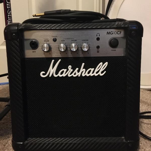 Photo of Laguna Electric Guitar with Marshal MG10CF Practice Amp