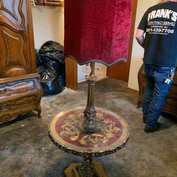 Photo of Medieval Gothic Antique Vintage Velvet Floor Lamp w/ shade - 1 lamp