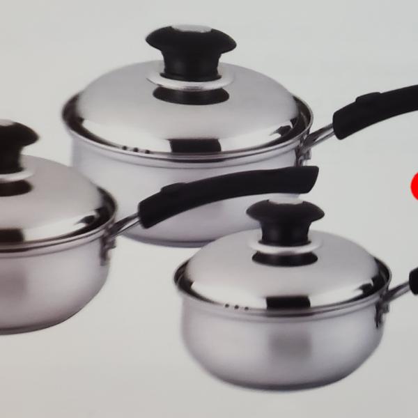 Photo of 6 pcs stainless steel sauce pan set with stainless lid