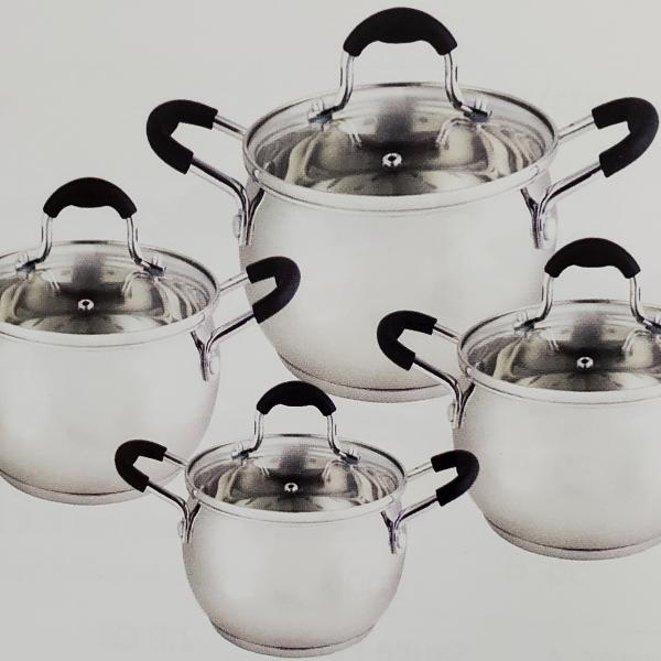 Photo of 8 pcs heavy gauge stainless steel pot belly set