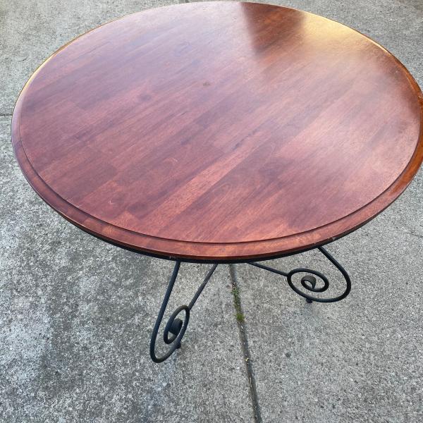 Photo of Wrought Iron and Wood  Round Table and 4 chairs