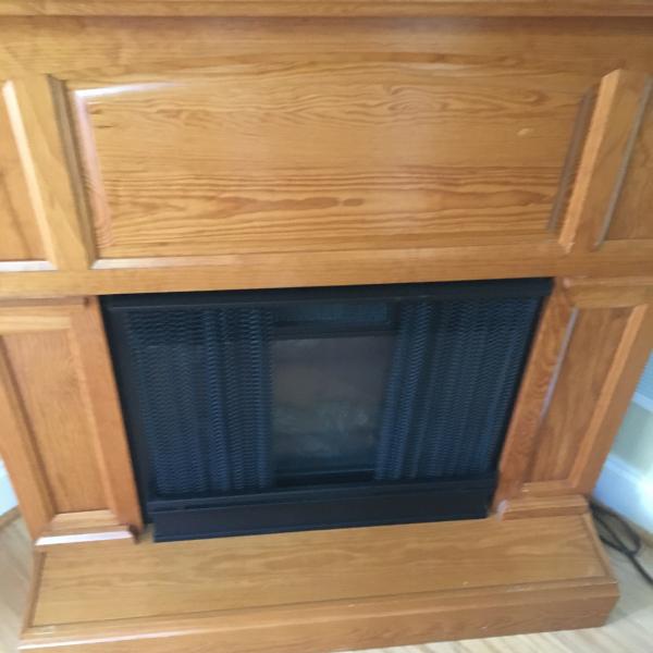 Photo of Oak working fireplace electric like new