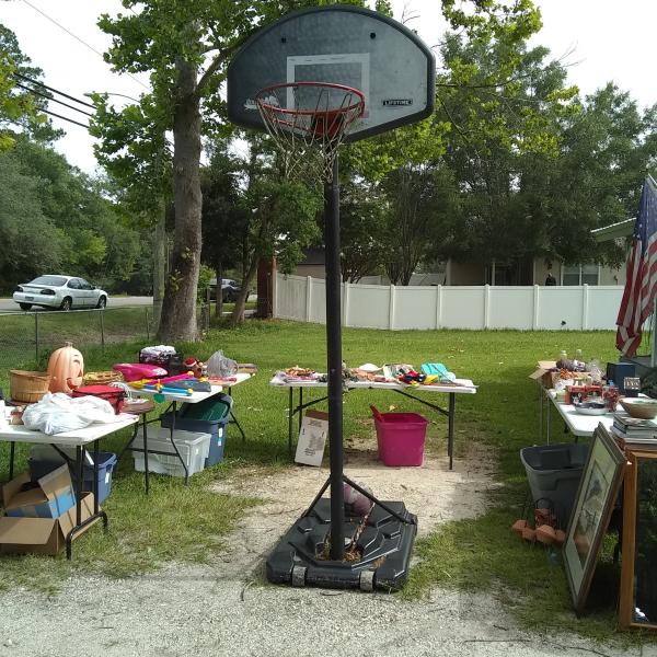 Photo of Adjustable basketball hoop with base