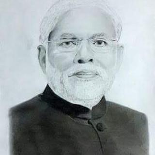 Photo of honorable Prime Minister of India Narendra Modi sketch