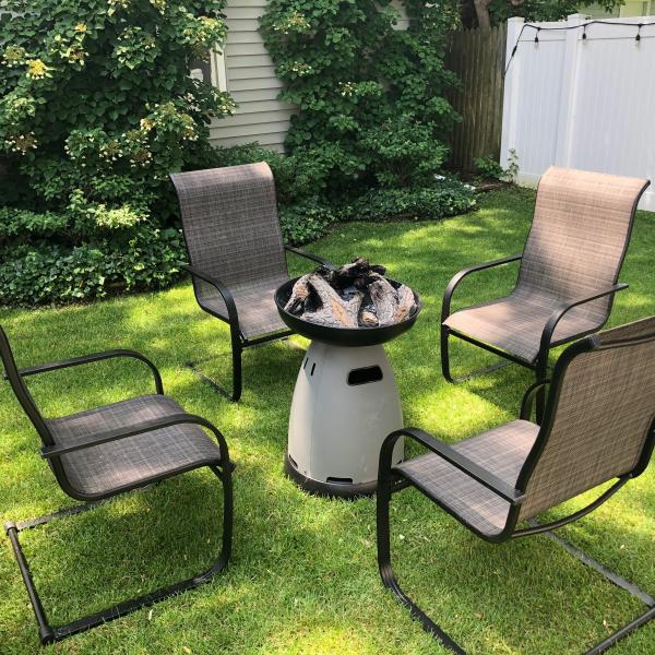 Photo of Coleman Propane Fire Pit and 4 Chairs 
