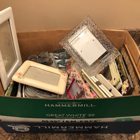 Photo of BOX OF ASSORTED PHOTO FRAMES ~ MANY UNIQUE DESIGNS