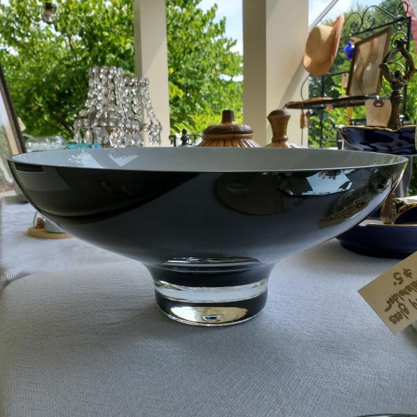 Photo of Black and white glass bowl