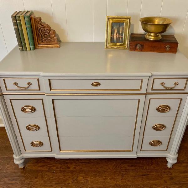 Photo of Gray and Gold Dresser/Buffet