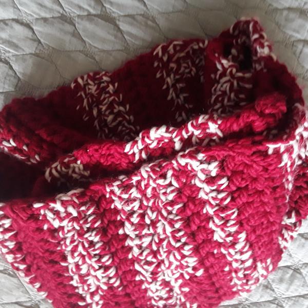 Photo of Red and cream neck scarf