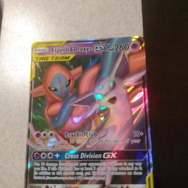 Photo of 2019 fullart Espeon and deoxys Tag Team gx  72/236
