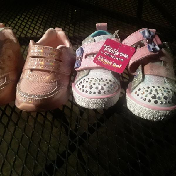 Photo of 2 Pairs Baby Girl Sneakers Size 6 Never Worn