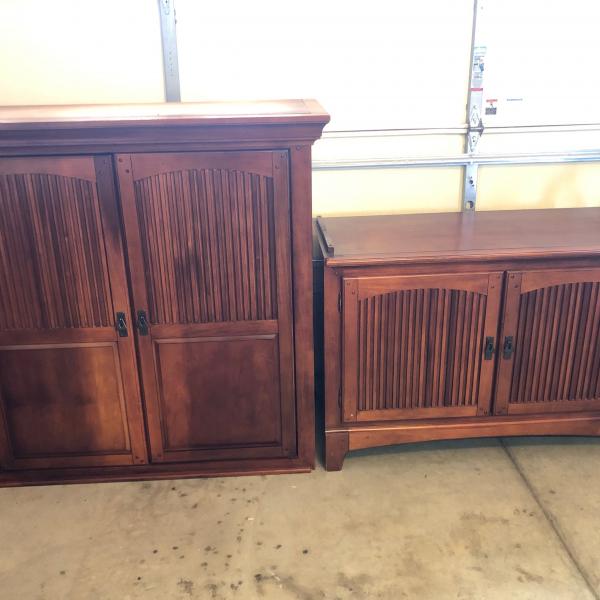 Photo of TV Cabinet, 2 King Size Bed Frames, Chairs, End Tables, Etc.