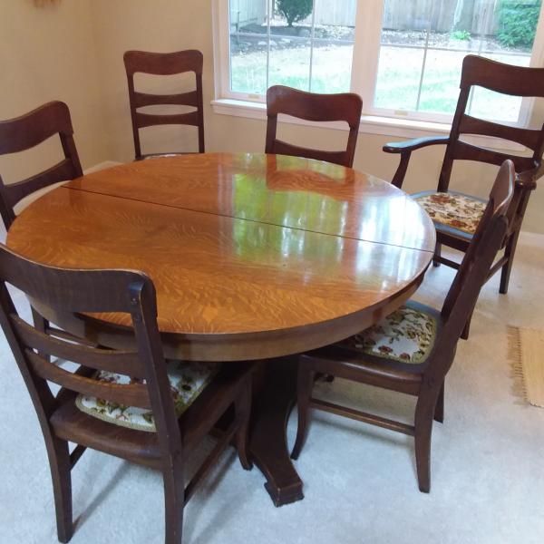 Photo of Antique Dining Room Table & Chairs