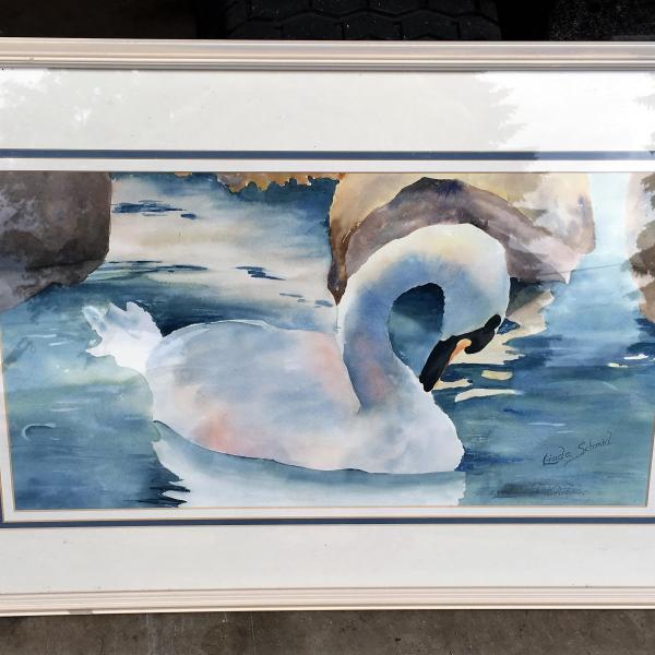 Photo of Original Water color of beautiful Swan 