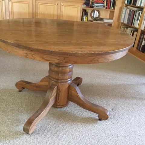 Photo of Antique Oak Pedestal  Table