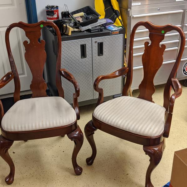 Photo of Two Dining room end chairs