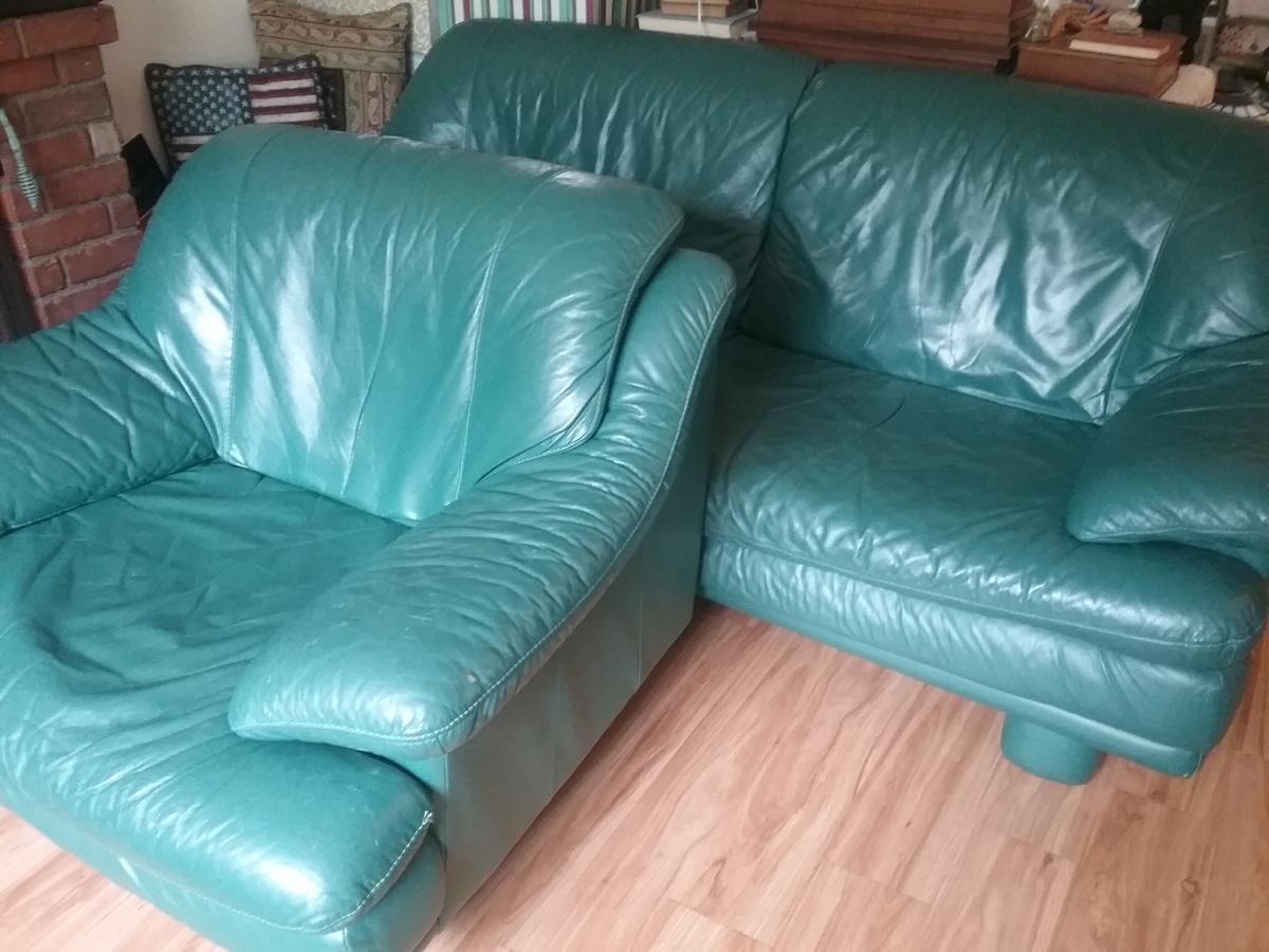 natali italian leather sofa and armchair set