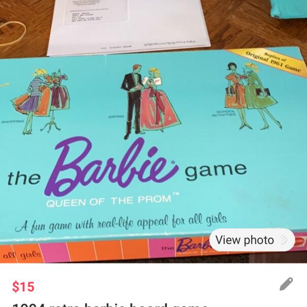 Photo of 1994 retro Barbie board game 