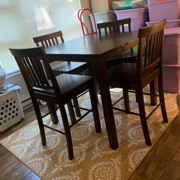 Photo of Pub Height Table & 4 Matching Chairs
