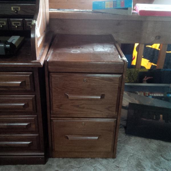 Photo of wood file cabinet 