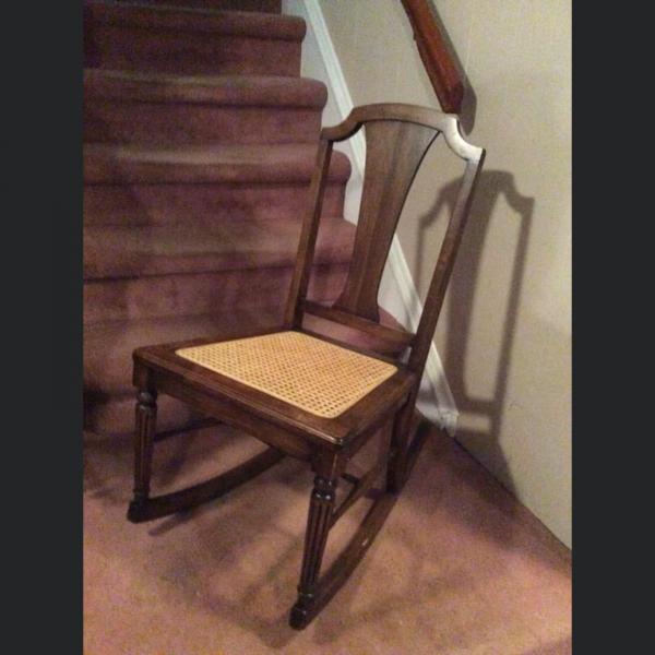 Photo of Cane back armless rocking chair