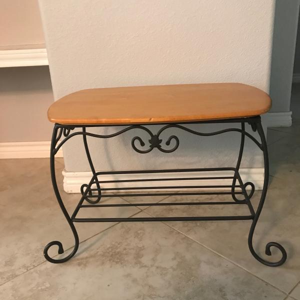 Photo of Longaberger side Table w/ solid wood table top