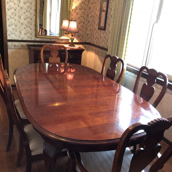 Photo of Formal dining table, buffet, & hutch. 