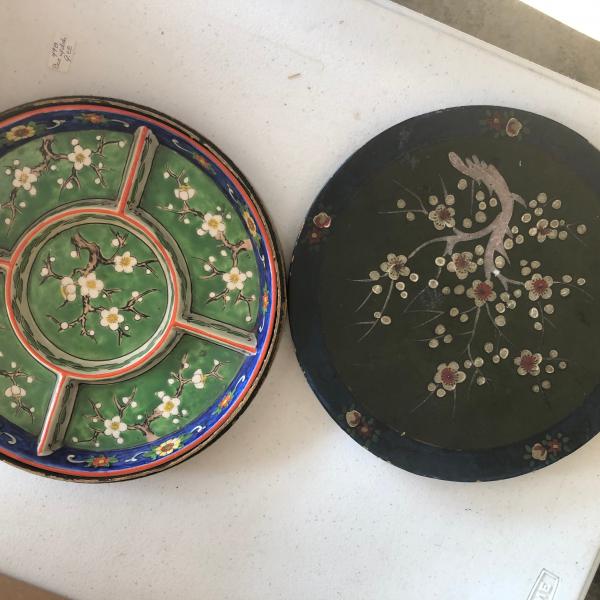 Photo of Japanese Hand painted Sectioned Plate and Box