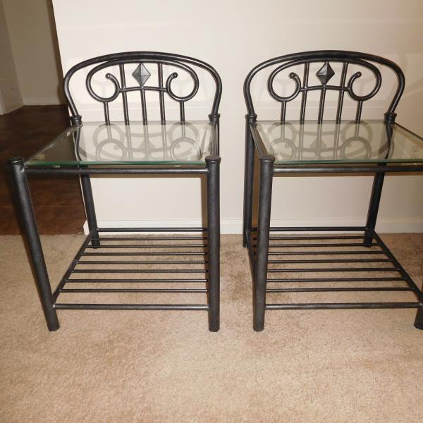 Photo of Glass top side tables
