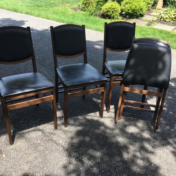 Photo of GARAGE SALE              4 STAKMORE FOLDING CHAIRS