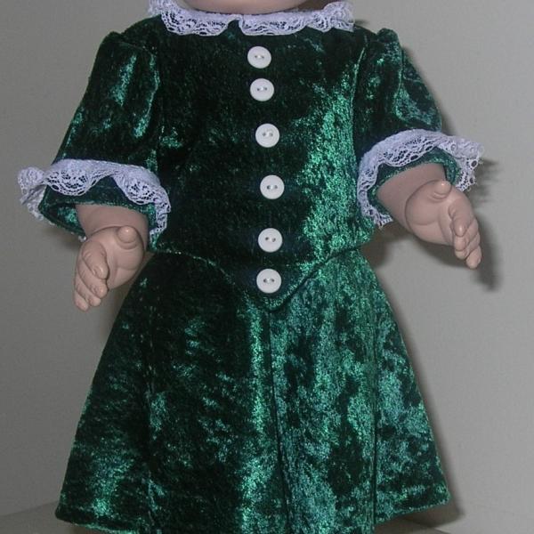 Photo of 18" doll, velour skirt & blouse