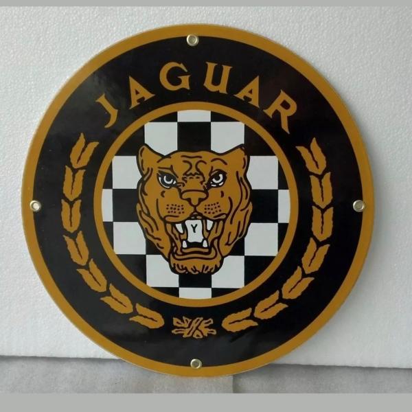 Photo of Porcelain jaguar automobile sign