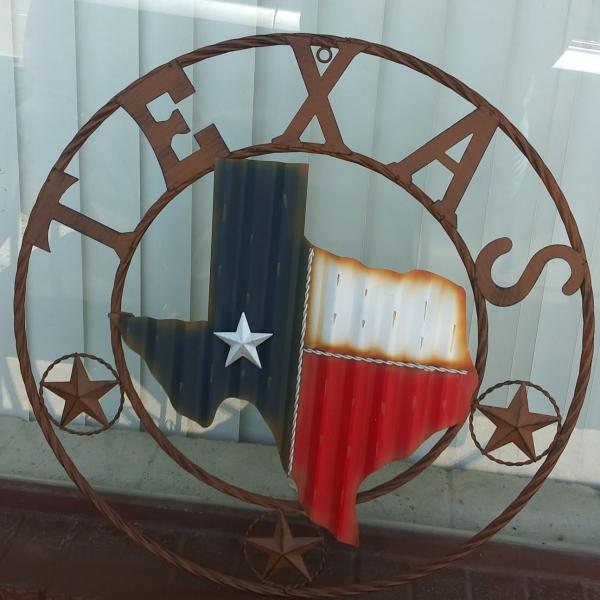 Photo of 24" Corrugated Metal Texas Map