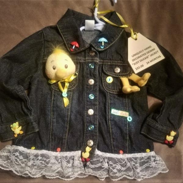 Photo of Little Girls Decorated Jean Jackets
