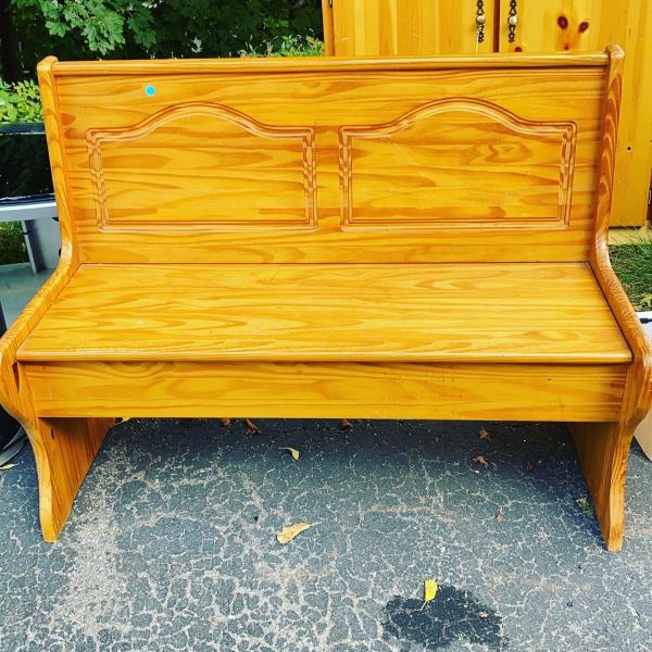 Photo of Gorgeous wooden bench with storage under seat 