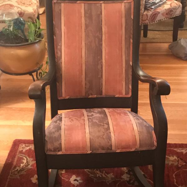 Photo of Antique rocking chair for sale - Reupholstered.  Good condition