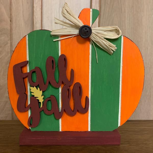 Photo of “Fall Y’all” Wooden Pumpkin