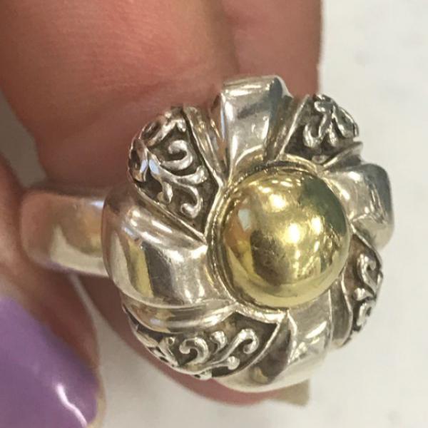 Photo of Sterling and 18k gold ring