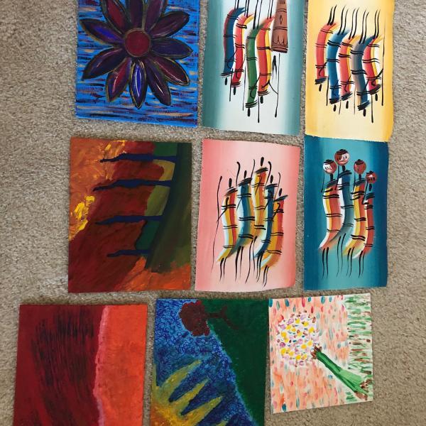 Photo of 9 Oil paintings on canvas