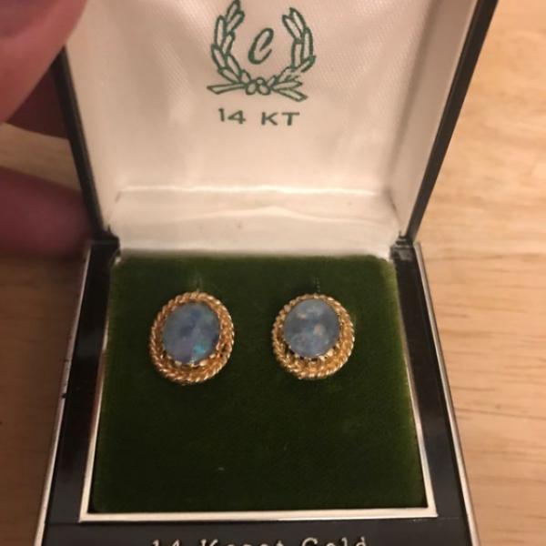 Photo of Beautiful 14k gold Fire opal earrings 