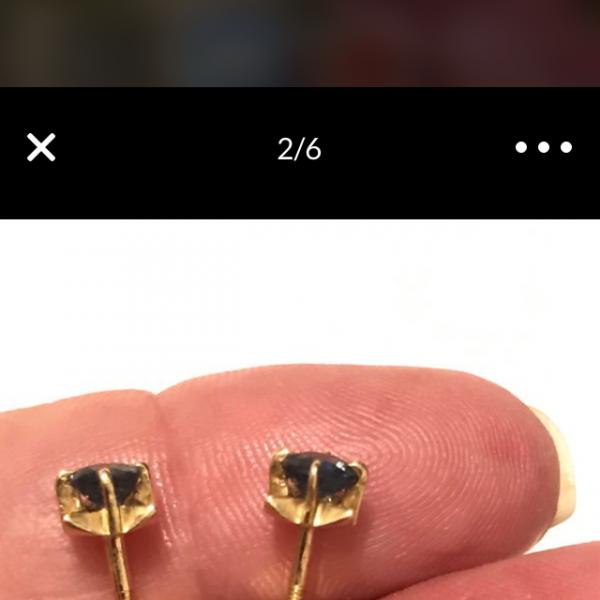 Photo of 14k gold sapphire earrings 