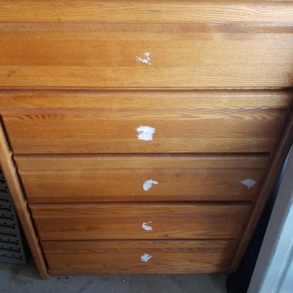 Photo of Dresser. Sticker residue on front-use GooGone